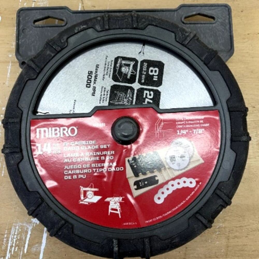 MIBRO 8" Carbide Dado Blade Set 14-Piece 5000 Max RPM for Table Saw New